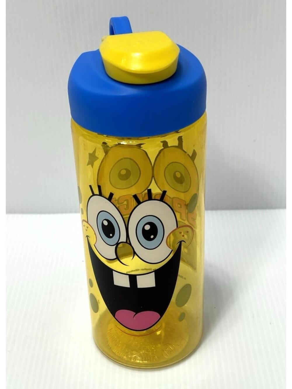 SpongeBob SquarePants Kids Water Bottle Zak Designs Flip Spout 16.5 oz Cup New